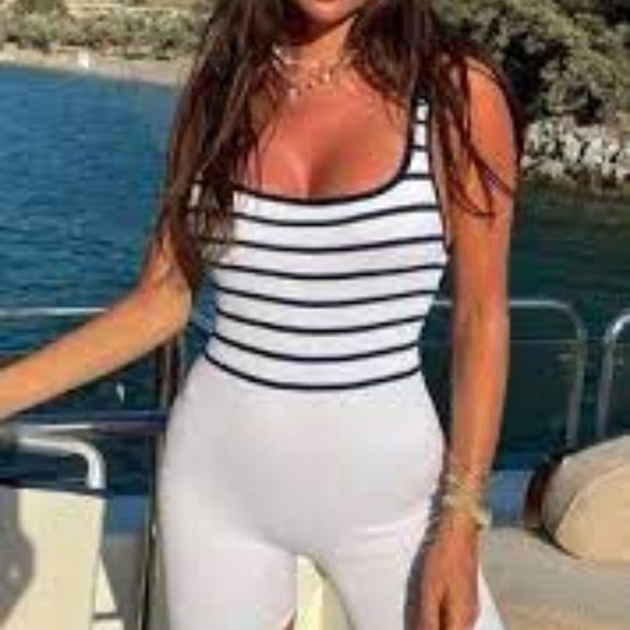 Zara limitless contour collection blue white romper NWT - Picture 2 of 7